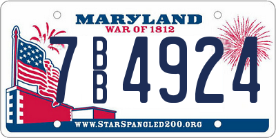 MD license plate 7BB4924