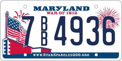 MD license plate 7BB4936
