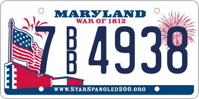 MD license plate 7BB4938