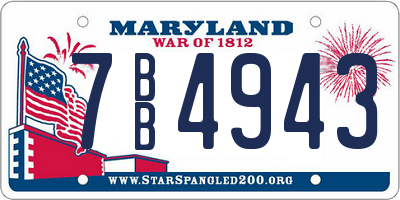 MD license plate 7BB4943