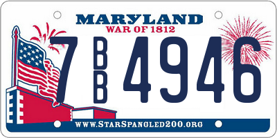 MD license plate 7BB4946