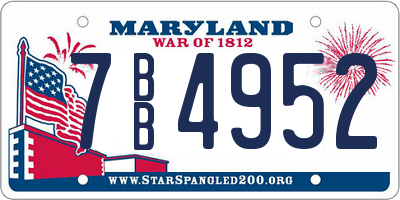 MD license plate 7BB4952
