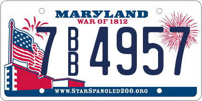 MD license plate 7BB4957