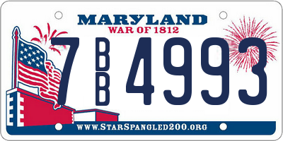 MD license plate 7BB4993