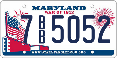 MD license plate 7BB5052
