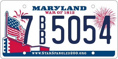 MD license plate 7BB5054