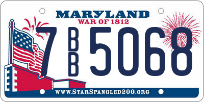 MD license plate 7BB5068