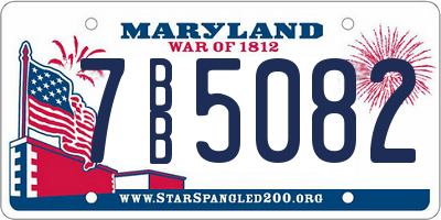 MD license plate 7BB5082