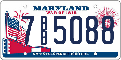 MD license plate 7BB5088
