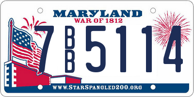MD license plate 7BB5114