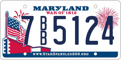 MD license plate 7BB5124