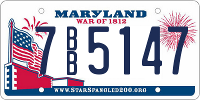 MD license plate 7BB5147