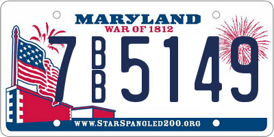 MD license plate 7BB5149