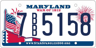 MD license plate 7BB5158