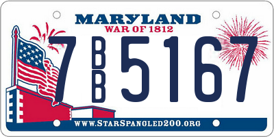 MD license plate 7BB5167