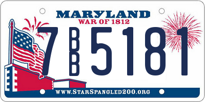 MD license plate 7BB5181