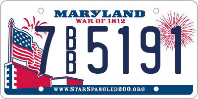 MD license plate 7BB5191