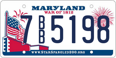 MD license plate 7BB5198