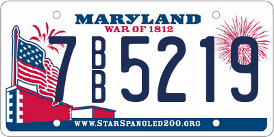 MD license plate 7BB5219
