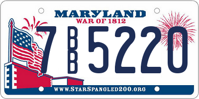MD license plate 7BB5220