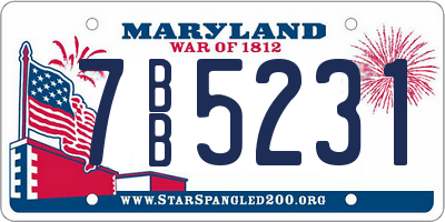 MD license plate 7BB5231