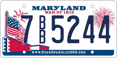 MD license plate 7BB5244