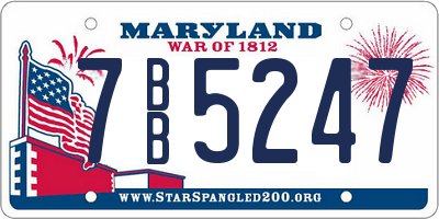 MD license plate 7BB5247