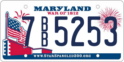 MD license plate 7BB5253