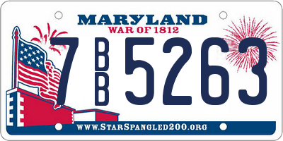 MD license plate 7BB5263