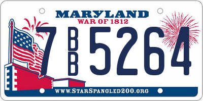 MD license plate 7BB5264