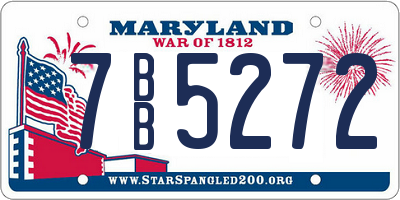 MD license plate 7BB5272