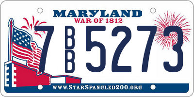 MD license plate 7BB5273