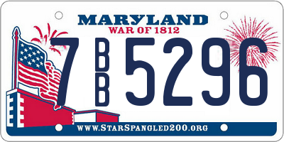 MD license plate 7BB5296