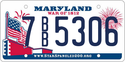 MD license plate 7BB5306