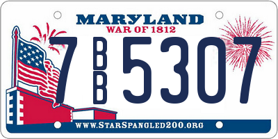 MD license plate 7BB5307