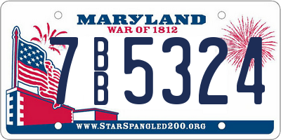 MD license plate 7BB5324