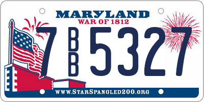 MD license plate 7BB5327