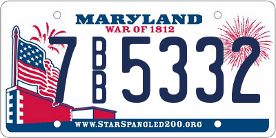 MD license plate 7BB5332
