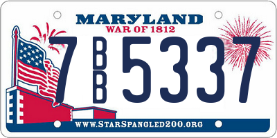 MD license plate 7BB5337