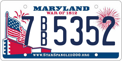 MD license plate 7BB5352