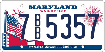 MD license plate 7BB5357