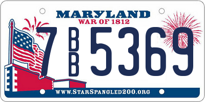 MD license plate 7BB5369