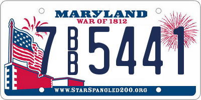 MD license plate 7BB5441