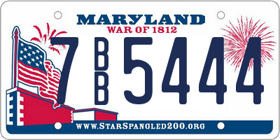 MD license plate 7BB5444