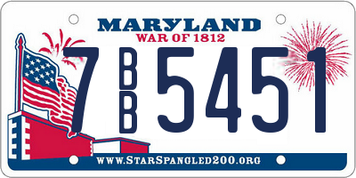 MD license plate 7BB5451