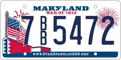 MD license plate 7BB5472