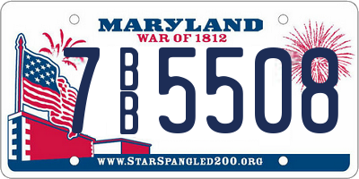 MD license plate 7BB5508