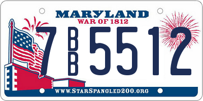 MD license plate 7BB5512