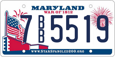 MD license plate 7BB5519