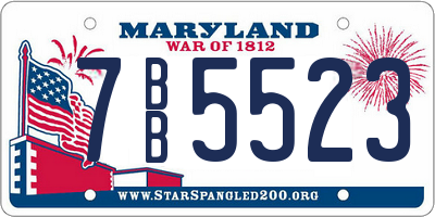 MD license plate 7BB5523